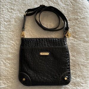 Eric Jivets Black Croc-Embossed Crossbody Bag